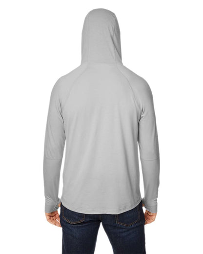 North End Unisex JAQ Stretch Performance Hooded Long Sleeve T-Shirt NE105 #colormdl_Platinum