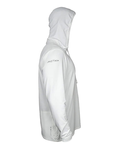 ANETIK Men's Low Pro Tech Hooded Long Sleeve T-Shirt MVLPRH8 #color_White Heathered