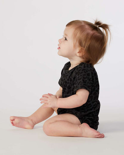 Rabbit Skins Infant Fine Jersey Bodysuit 4424 #colormdl_Black Leopard
