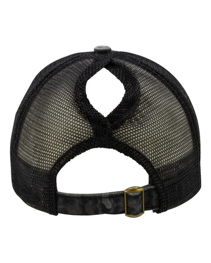 Infinity Her Women's Printed Bill with Mesh Back Cap JANET #color_Black/ Black Leopard/ Black