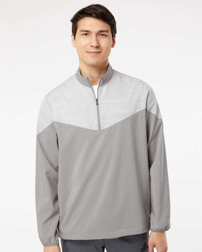 Adidas Heather Chevron Quarter-Zip Windshirt A546 #colormdl_Grey Three/ Grey Three Heather