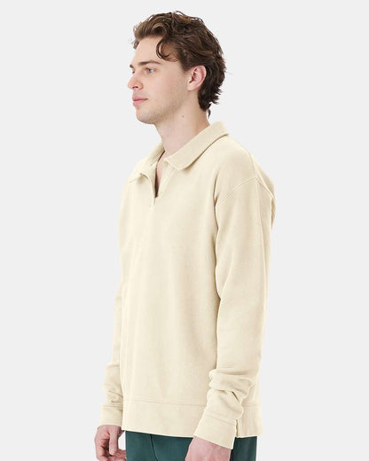ComfortWash by Hanes Unisex Garment-Dyed Polo Collar Sweatshirt GDH490 #colormdl_Parchment