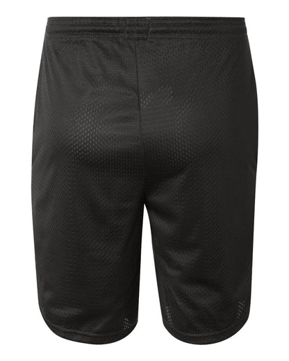Champion Unisex Polyester Mesh 9" Shorts with Pockets S162 #color_Black