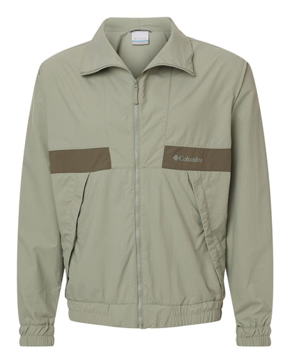 Columbia Men's Spire Valley™ Windbreaker 212106 #color_Safari/ Stone Green