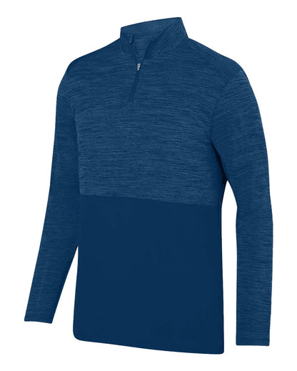 Augusta Sportswear Shadow Tonal Heather Quarter-Zip 2908 #color_Navy