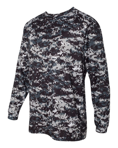 Badger Digital Camo Long Sleeve T-Shirt 4184 #color_Black Digital