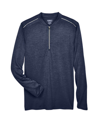 CORE365 Men's Kinetic Performance Quarter-Zip Pullover CE401 #color_Classic Navy Heather/ Carbon