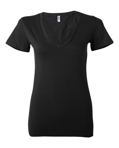 BELLA + CANVAS Women’s Jersey Deep V-Neck Tee 6035 #color_Black