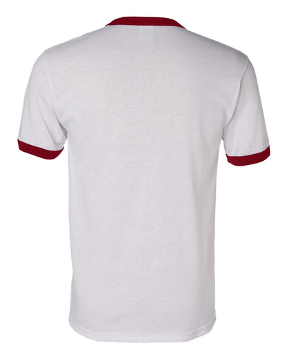 Augusta Sportswear 50/50 Ringer T-Shirt 710 #color_White/ Red