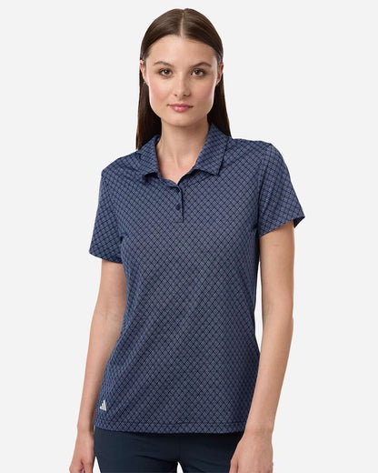 Adidas Women's 4-Way Stretch Printed Polo A717 #colormdl_Collegiate Navy