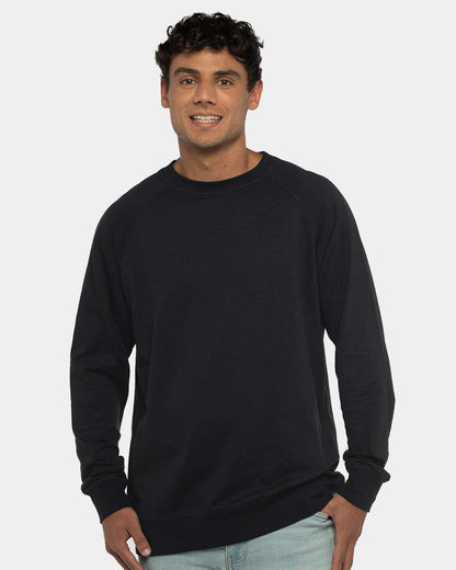 Next Level Laguna Raglan Crewneck Sweatshirt 9000 #colormdl_Black