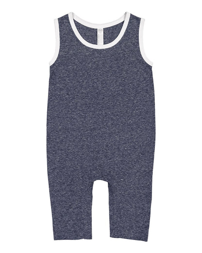 Rabbit Skins Infant Harborside Mélange Tank Romper 4492 #color_Navy Melange