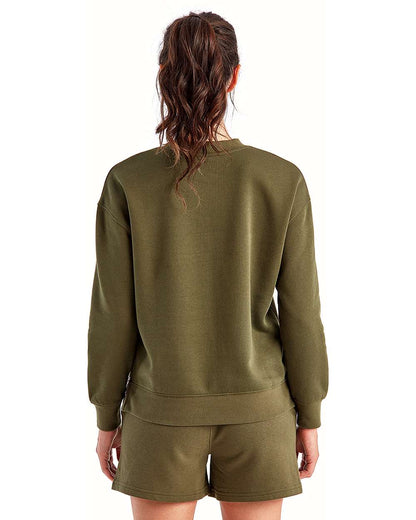 TriDri Women's Billie Side-Zip Crewneck Sweatshirt TD600 #colormdl_Olive