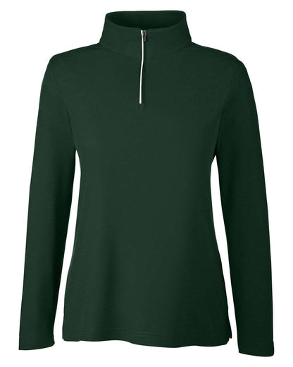 CORE365 Women's Fusion ChromaSoft™ Pique Quarter-Zip Pullover CE405W #color_Forest