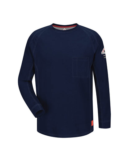 Bulwark Flame Resistant Long Sleeve Shirt - Tall Sizes QT32T #color_Dark Blue