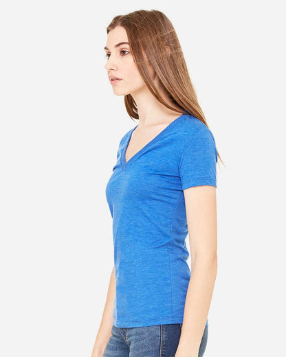 BELLA + CANVAS Women’s Triblend Deep V-Neck Tee 8435 #colormdl_True Royal Triblend