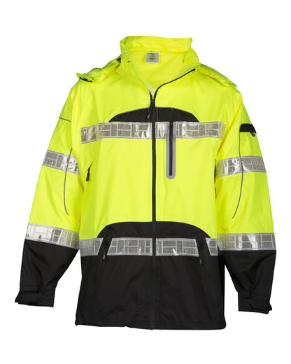 Kishigo Unisex Premium Black Series® Rainwear Jacket RWJ106-107 #color_Lime