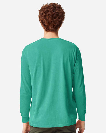 Comfort Colors Unisex Garment-Dyed Heavyweight Long Sleeve T-Shirt 6014 #colormdl_Island Green