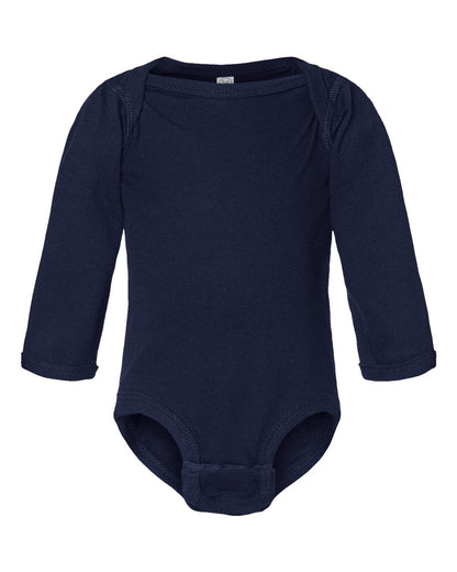 Rabbit Skins Infant Fine Jersey Long Sleeve Bodysuit 4421 #color_Navy