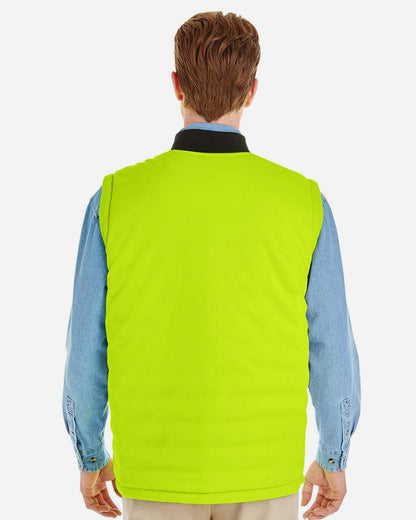 Harriton Unisex Dockside Interactive Reversible Freezer Vest M776 #colormdl_Black/ Safety Yellow