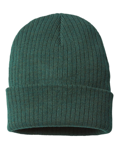 Atlantis Headwear Sustainable Rib Cuffed Beanie RIO #color_Bottle Green