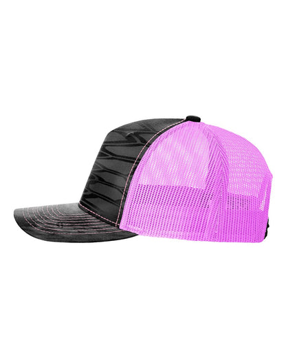 Richardson Five-Panel Printed Trucker Cap 112PFP #color_Kryptek Typhon/ Neon Pink