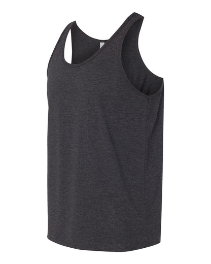 BELLA + CANVAS Jersey Tank 3480 #color_Charcoal Black Triblend/ Solid Black Triblend