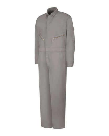 Red Kap Men's Extended Sizes Zip-Front Cotton Coverall CC18EXT #color_Grey