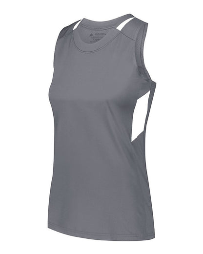 Augusta Sportswear Girls' Crossover Tank Top 2437 #color_Graphite/ White