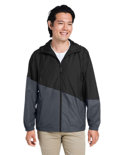 CORE365 Unisex Techno Lite Colorblock Windbreaker CE710 #colormdl_Black/ Carbon