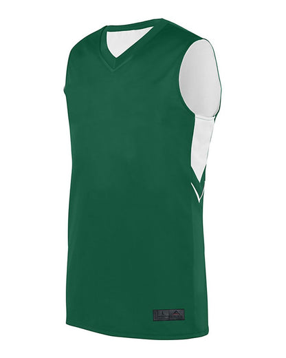 Augusta Sportswear Alley-Oop Reversible Jersey 1166 #color_Dark Green/ White