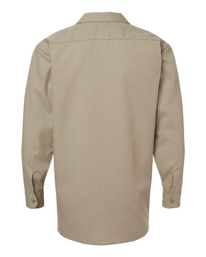 Dickies Men's Tall Industrial Long Sleeve Work Shirt L535T #color_Desert Sand