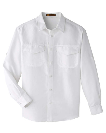 Harriton Men's Key West Performance Staff Shirt M580L #color_White