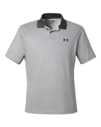 Under Armour Men's 3.0 Printed Performance Polo 1377377 #color_White/ Halo Grey