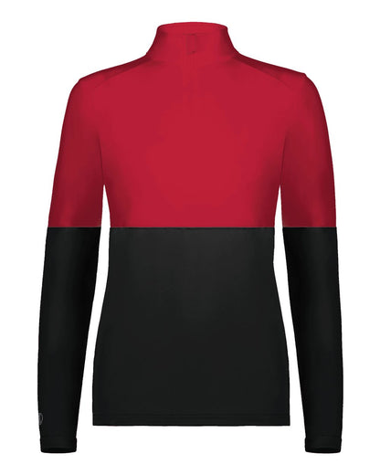Holloway Women's Momentum Team Quarter-Zip Pullover 223700 #color_Black/ Scarlet