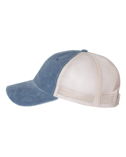 Valucap Pigment-Dyed Trucker Cap SP510 #color_Navy/ Stone