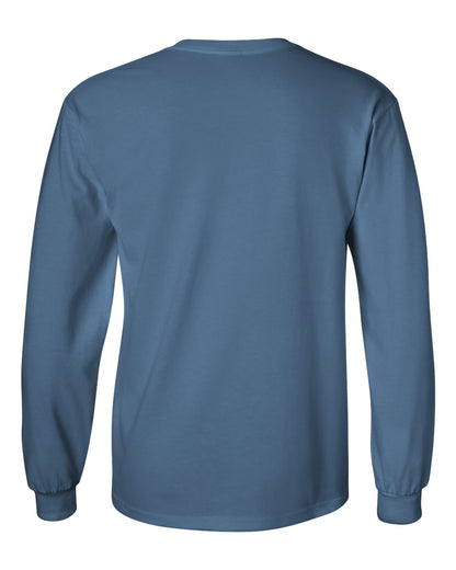 Gildan Unisex Ultra Cotton® Long Sleeve T-Shirt 2400 #color_Indigo Blue