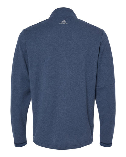 Adidas Men's 3-Stripe Quarter-Zip Sweater Pullover A554 #color_Collegiate Navy Melange