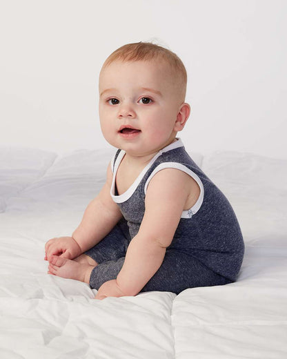 Rabbit Skins Infant Harborside Mélange Tank Romper 4492 #colormdl_Navy Melange
