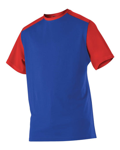 Alleson Athletic Youth Crewneck Pullover Baseball Jersey 532CJY #color_Royal/ Red