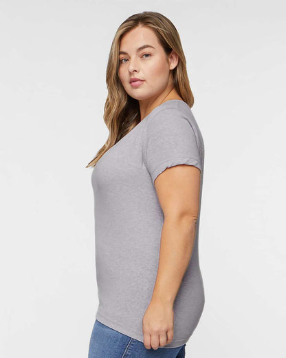 LAT Women's Harborside Mélange V-Neck Tee 3591 #colormdl_Grey Melange