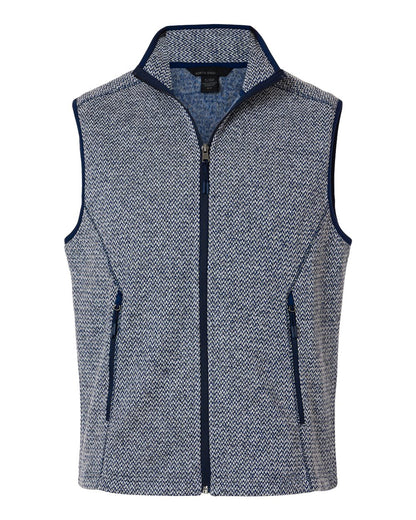 North End Men's Jasper Jacquard Fleece Vest NE731 #color_Classic Navy/ White