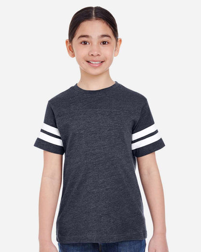 LAT Youth Football Fine Jersey Tee 6137 #colormdl_Vintage Navy/ White