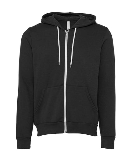 BELLA + CANVAS Sponge Fleece Full-Zip Hoodie 3739 #color_DTG Dark Grey