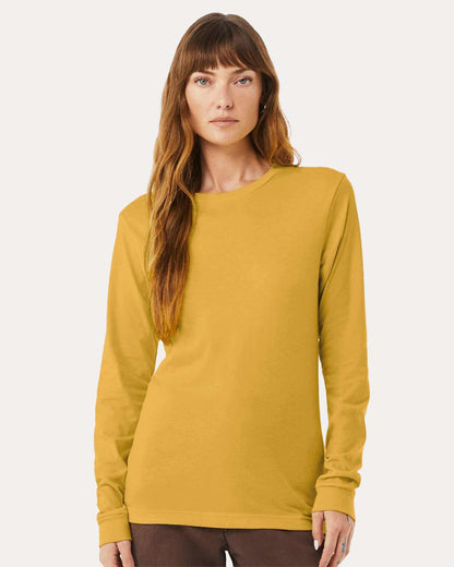 BELLA + CANVAS Heather CVC Long Sleeve Tee 3501CVC #colormdl_Heather Mustard