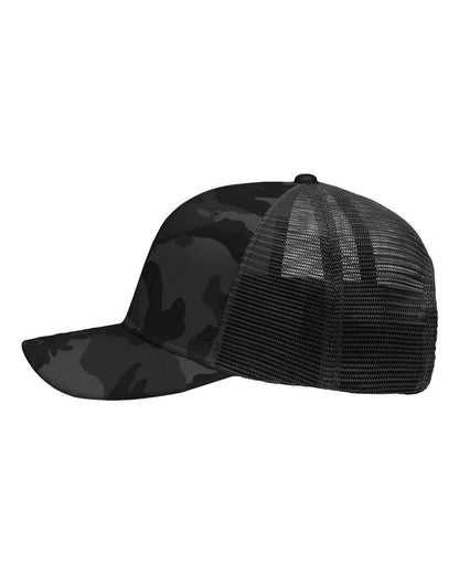 Sportsman Traditional Lo-Pro Mesh Back Trucker Fit Cap SP1450 #color_Black Camo/ Black