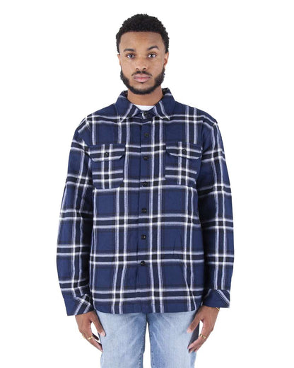 Shaka Wear Men's Plaid Flannel Jacket SHPFJ #colormdl_Navy
