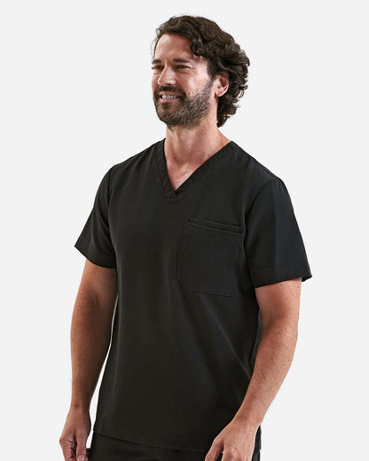 Onna Men's Limitless V-Neck Stretch Scrub Top NN200 #colormdl_Black