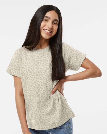 LAT Youth Fine Jersey Tee 6101 #colormdl_Natural Leopard