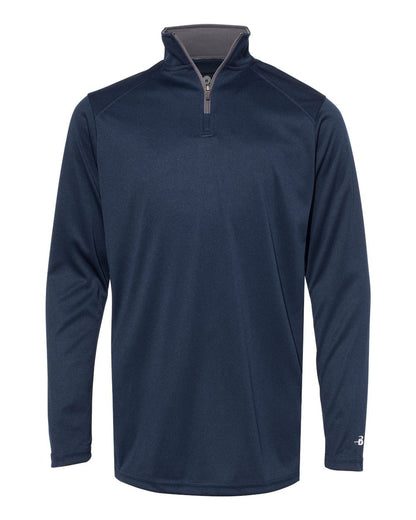 Badger Youth B-Core Quarter-Zip Pullover 2102 #color_Navy/ Graphite